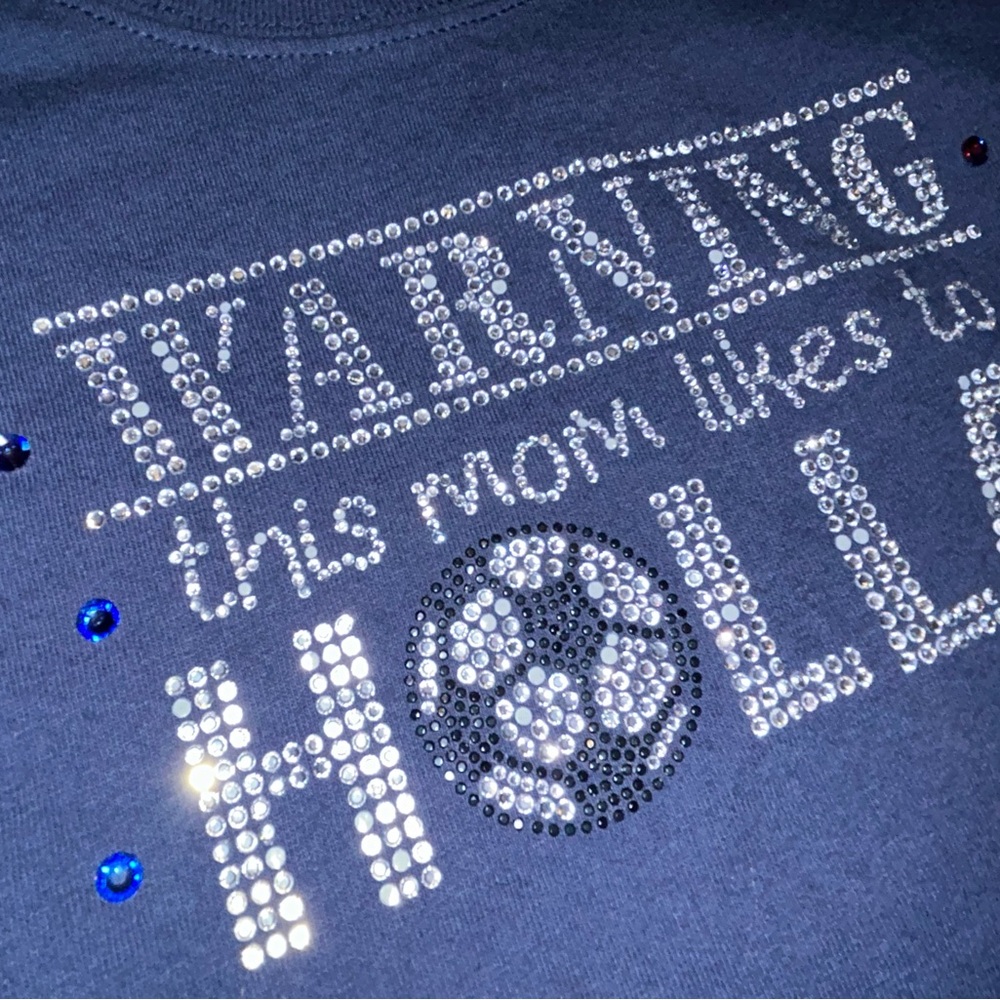 Rhinestone Soccer Mom shirt! “This mom likes to Holla”!